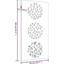 vidaXL Wanddecoratie tuin bladontwerp 105x55 cm cortenstaal