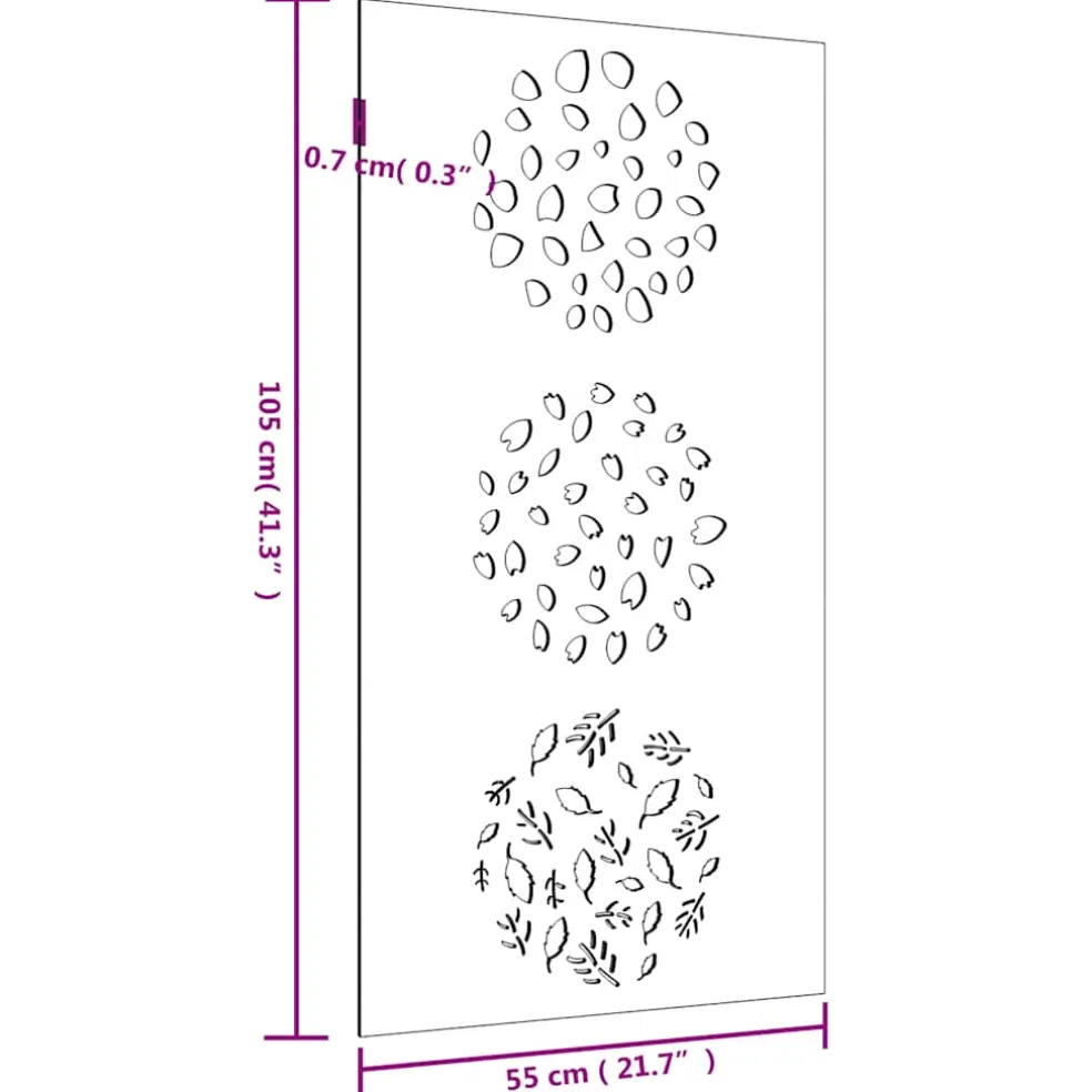 vidaXL Wanddecoratie tuin bladontwerp 105x55 cm cortenstaal