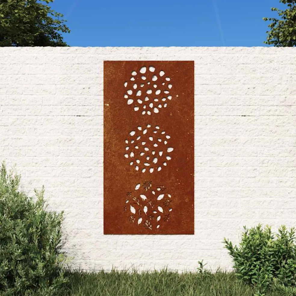 vidaXL Wanddecoratie tuin bladontwerp 105x55 cm cortenstaal