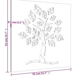 vidaXL Wanddecoratie tuin boomontwerp 55x55 cm cortenstaal