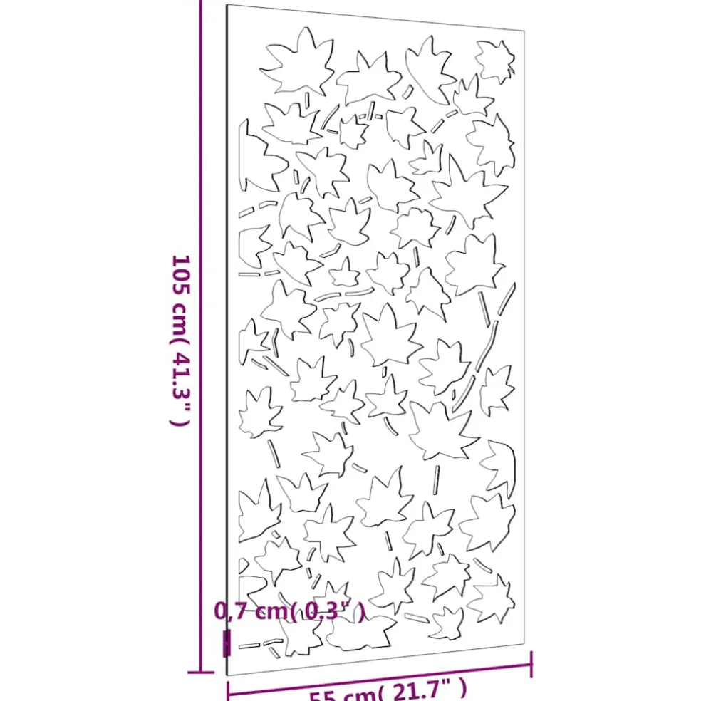 vidaXL Wanddecoratie tuin esdoornbladontwerp 105x55 cm cortenstaal