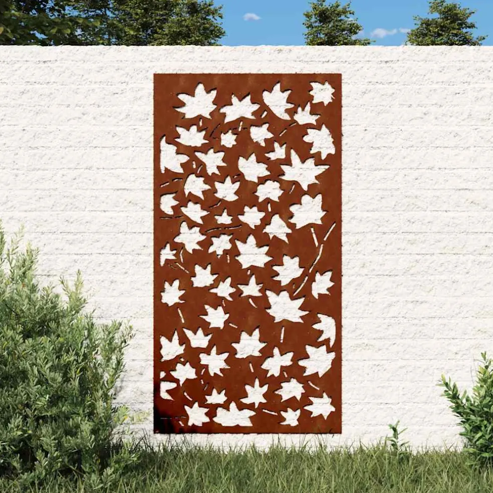 vidaXL Wanddecoratie tuin esdoornbladontwerp 105x55 cm cortenstaal