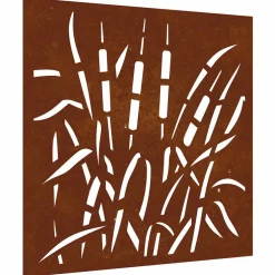 vidaXL Wanddecoratie tuin grasontwerp 55x55 cm cortenstaal