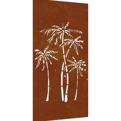 vidaXL Wanddecoratie tuin palmboomontwerp 105x55 cm cortenstaal