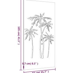 vidaXL Wanddecoratie tuin palmboomontwerp 105x55 cm cortenstaal