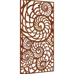 vidaXL Wanddecoratie tuin schelpenontwerp 105x55 cm cortenstaal