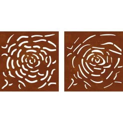 vidaXL Wanddecoratie tuin 2 st rozenontwerp 55x55 cm cortenstaal