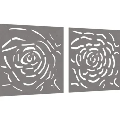 vidaXL Wanddecoratie tuin 2 st rozenontwerp 55x55 cm cortenstaal