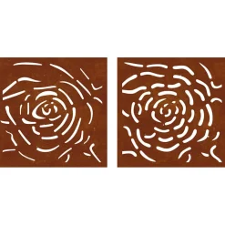 vidaXL Wanddecoratie tuin 2 st rozenontwerp 55x55 cm cortenstaal