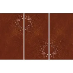 vidaXL Wanddecoratie tuin 3 st zonontwerp 105x55 cm cortenstaal