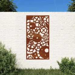 vidaXL Wanddecoratie tuin tandwielontwerp 105x55 cm cortenstaal