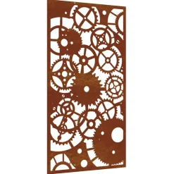 vidaXL Wanddecoratie tuin tandwielontwerp 105x55 cm cortenstaal