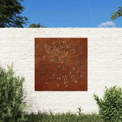 vidaXL Wanddecoratie tuin zonontwerp 55x55 cm cortenstaal