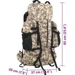 vidaXL Wandelrugzak 60 L camouflage oxford stof camelbruin