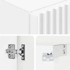vidaXL Wand Gemonteerde Badkamerkast Wit 33 x 34,5 x 160 cm