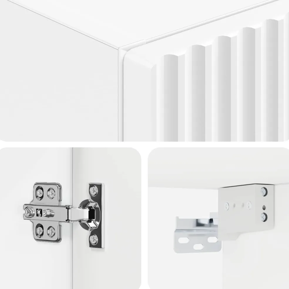 vidaXL Wand Gemonteerde Badkamerkast Wit 33 x 34,5 x 160 cm