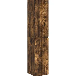 vidaXL Wand Gemonteerde Badkamerkast Gerookt eiken 33 x 34,5 x 160 cm