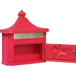vidaXL Wandgemonteerde brievenbus met opslag Rood 40,5 x 16 x 45 cm