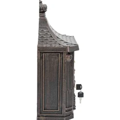 vidaXL Wandgemonteerde brievenbus met opslag Brons 40,5 x 16 x 45 cm