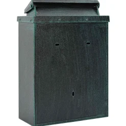vidaXL Wandgemonteerde brievenbus met opslag Groen 29 x 13 x 41 cm