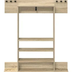 vidaXL Wandgemonteerde hengelhouder Bewerkt hout 93 x 12 x 103 cm