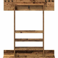 vidaXL Wandgemonteerde hengelhouder Bewerkt hout 93 x 12 x 103 cm