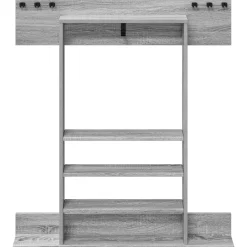 vidaXL Wandgemonteerde hengelhouder Bewerkt hout 93 x 12 x 103 cm