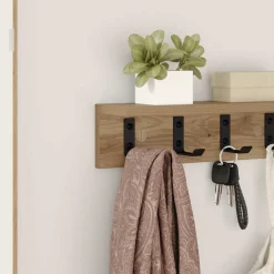 vidaXL Wandgemonteerde kapstok Muurmontage Artisan Eiken Bewerkt hout