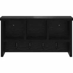vidaXL Wandgemonteerde kapstok Muurmontage Zwart Eiken 50 x 16 x 26 cm