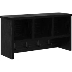 vidaXL Wandgemonteerde kapstok Muurmontage Zwart Eiken 50 x 16 x 26 cm
