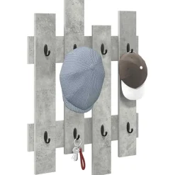 vidaXL Wandgemonteerde kapstok Muurmontage Beton Grijs 60 x 3 x 82 cm