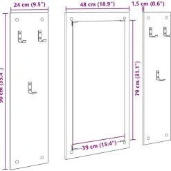 vidaXL Wandgemonteerde kapstok Muurmontage Wit 96 x 1,5 x 90 cm