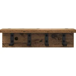 vidaXL Wandgemonteerde kapstok Muurmontage Oudhout 40 x 10,5 x 10,5 cm