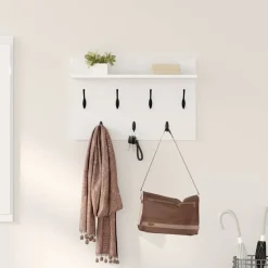 vidaXL Wandgemonteerde kapstok Muurmontage Wit 60 x 40 x 12 cm