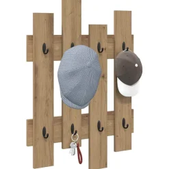 vidaXL Wandgemonteerde kapstok Muurmontage Artisan Eiken Bewerkt hout