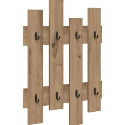 vidaXL Wandgemonteerde kapstok Muurmontage Artisan Eiken Bewerkt hout