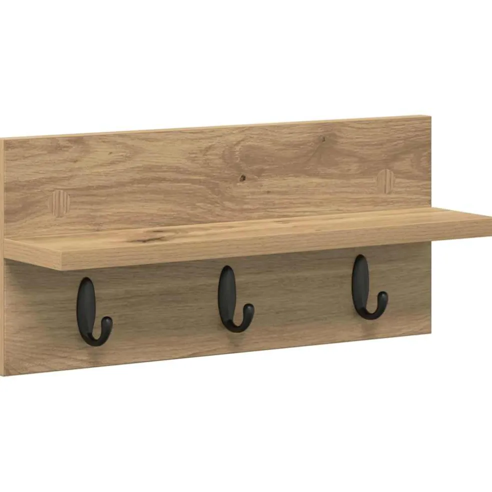 vidaXL Wandgemonteerde kapstok Muurmontage Artisan Eiken Bewerkt hout