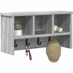 vidaXL Wandgemonteerde kapstok Muurmontage Grijs Sonoma Bewerkt hout