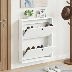 vidaXL Wandgemonteerde Schoenkast BREDA 71 x 17 x 86 cm Bewerkt hout