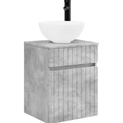 vidaXL Wandgemonteerde wastafelmeubel Betongrijs 39 x 35 x 63 cm