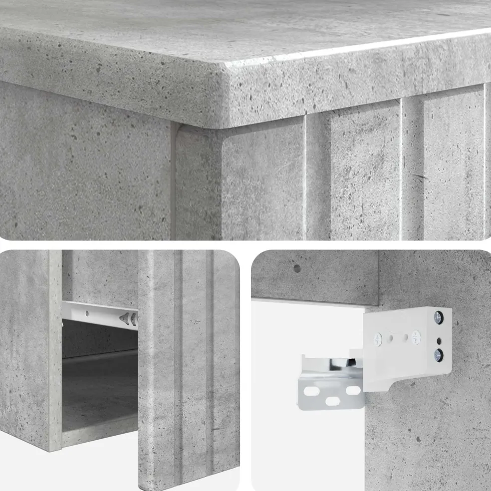 vidaXL Wandgemonteerde wastafelmeubel Betongrijs 39 x 35 x 63 cm