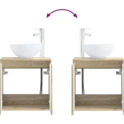vidaXL Wandgemonteerde wastafelmeubel Sonoma Eiken 49,5 x 41 x 64,5 cm