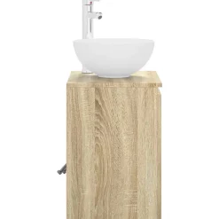 vidaXL Wandgemonteerde wastafelmeubel Sonoma Eiken 49,5 x 41 x 64,5 cm