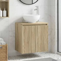 vidaXL Wandgemonteerde wastafelmeubel Sonoma Eiken 49,5 x 41 x 64,5 cm
