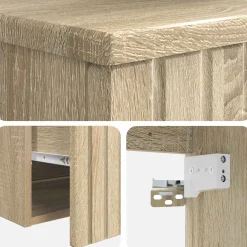 vidaXL Wandgemonteerde wastafelmeubel Sonoma Eiken 39 x 41 x 64,5 cm
