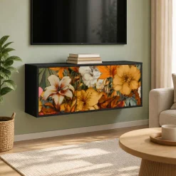 vidaXL Wandgemonteerd tv-meubel GENNEP 102 x 33 x 40 cm Zwart eiken