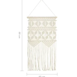 vidaXL Wandhanger macramé 40x80 cm katoen