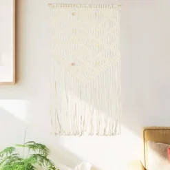 vidaXL Wandhanger macramé 40x80 cm katoen