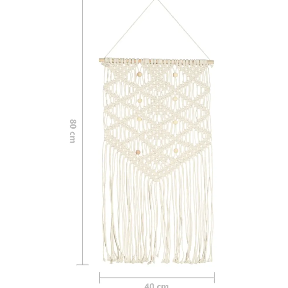 vidaXL Wandhanger macramé 40x80 cm katoen