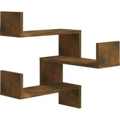 vidaXL Wandhoekplanken Muurmontage Gerookt eiken 40 x 40 x 49,5 cm